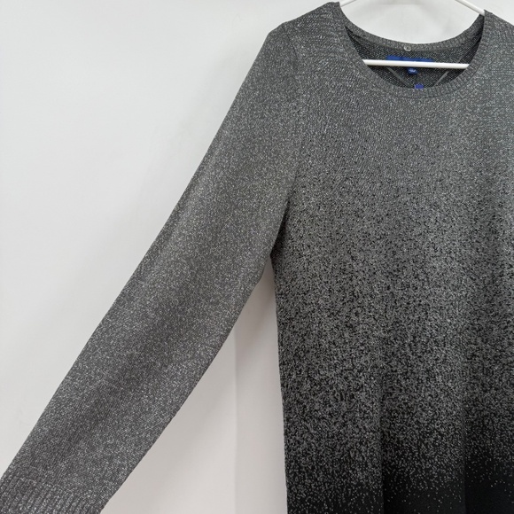 Apt 9 Sweater Women 0X NEW Black Silver Metallic Long Sleeve Knit Pullover Top - Picture 3 of 12